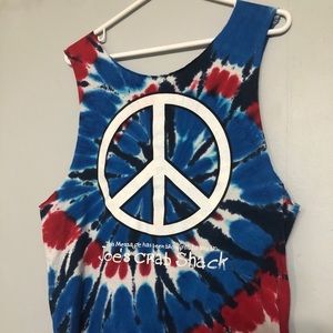 Joes Crab Shack Medium Peace Love Crabs altered Tshirt Tank Top